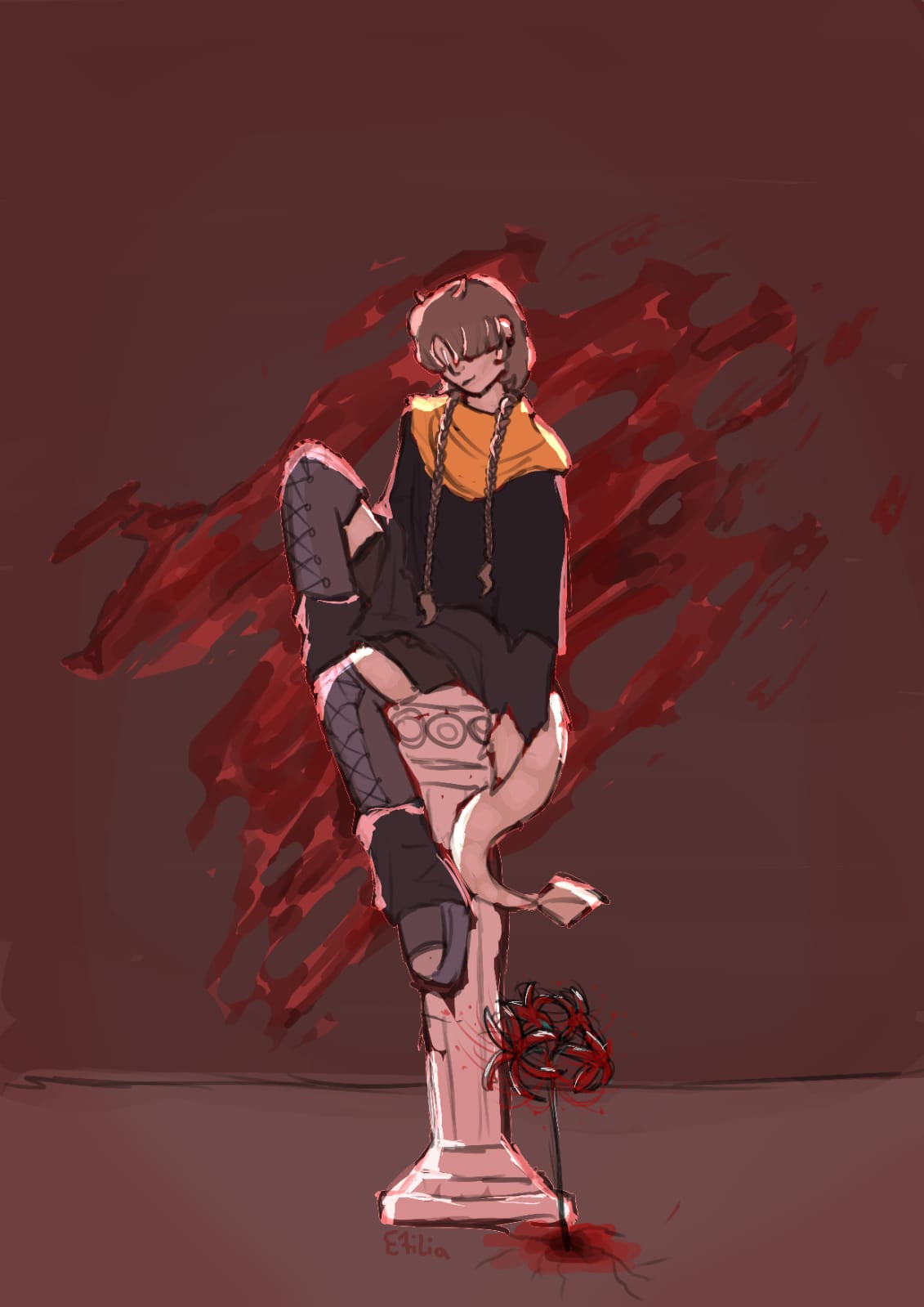 Piture of Ilow sitting around on some pillar